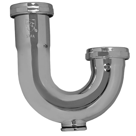 Jones Stephens 1-1/2in. Chrome Plated Brass J-Bend with Cleanout 17 Gauge P38022